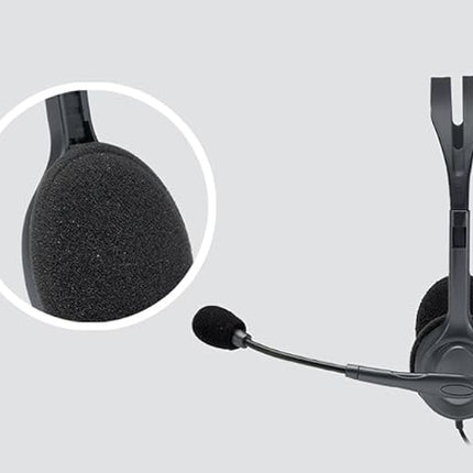 Headset Logitech H111 Stereo Black | Alámbrico | Micrófono Rotatorio