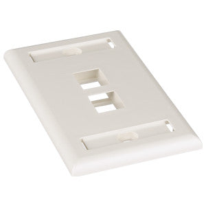 Panduit NK2FIWY Placa Frontal NetKey® de 2 Puertos, 1 Gang, Vertical, Off White