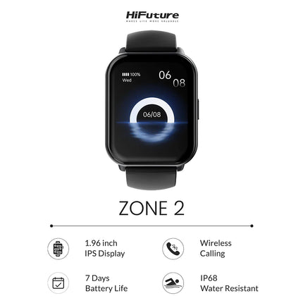 Smart Watch HIFUTURE ZONE 2 | Pantalla Full Touch 1.69” | Monitoreo de Salud | Notificaciones Inteligentes | Resistencia al Agua IP68