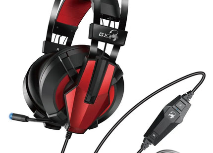 Headset Gaming Genius HS-G710V | 7.1 Surround | Vibración | USB | Micrófono con Cancelación de Ruido | Negro/Rojo