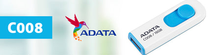 Memoria USB ADATA 16GB 2.0 | White+Blue | Alta velocidad | Compacta | Durable