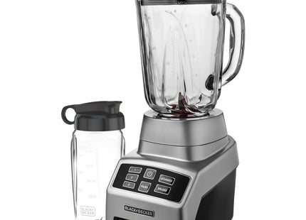 Licuadora Digital Black + Decker BL1840MS | 700W | Jarra de Vidrio 1.5L | 3 Velocidades | 2 Funciones Automáticas | Vaso Personal | Gris