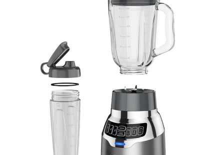 Licuadora Digital Black + Decker BL1300DG-PLA | Tecnología PowerCrush | Jarra de Vidrio | Vaso Personal Tritan™