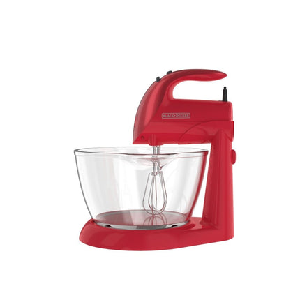 Batidora de Pedestal Black+Decker MX900R | 250 W | 5 Velocidades | Tazón Giratorio 3.5 L | Roja