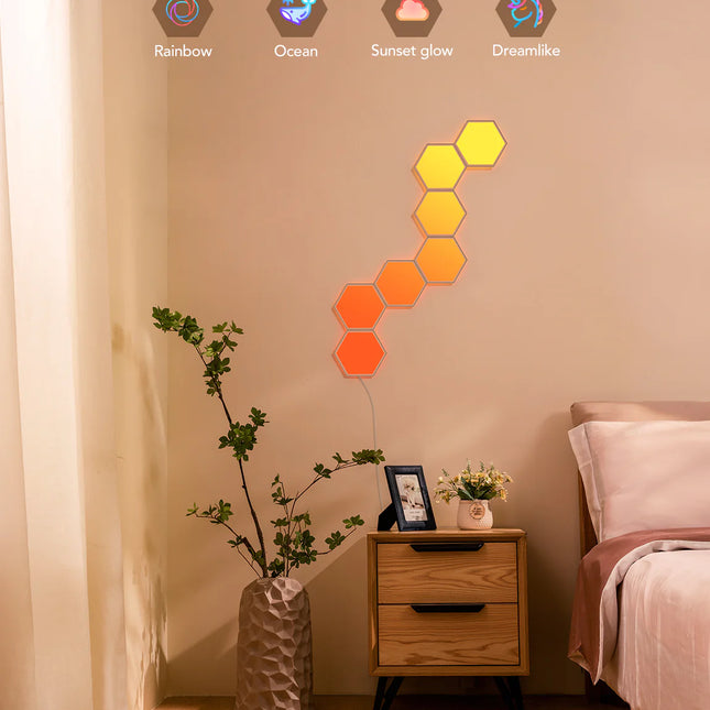 Panel de Luces para Pared Govee Glide Hexa (10PCS) H6061 | RGBIC | Diseño Modular | Control por App y Voz