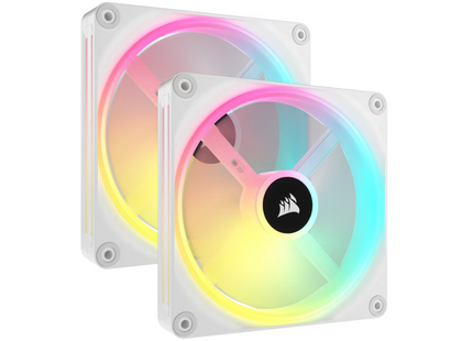 Abanico Corsair QX140 140mm RGB PWM | iCUE | Hub Incluido | Blanco | CO-9051008-WW