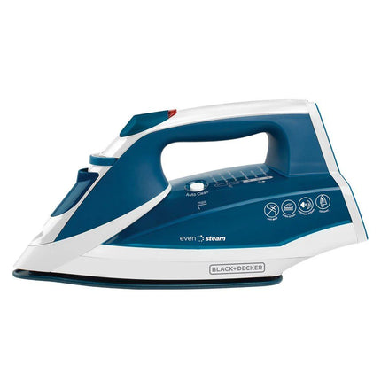 Plancha de Vapor Black+Decker IR2060 EvenSteam | 1500 W | Suela CeramicGlide | Golpe de Vapor | Tanque 300 ml