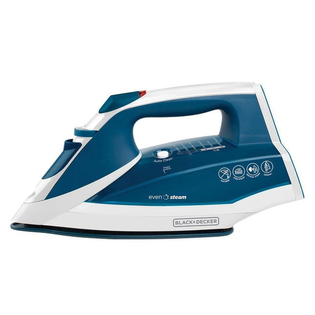 Plancha de Vapor Black+Decker IR2060 EvenSteam | 1500 W | Suela CeramicGlide | Golpe de Vapor | Tanque 300 ml