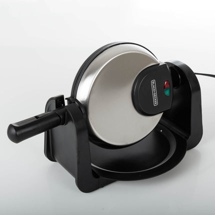 Wafflera Black+Decker Belgian Flip Maker WM1404S | 7″ Redonda | 800 W | Giratoria | Rejillas Profundas