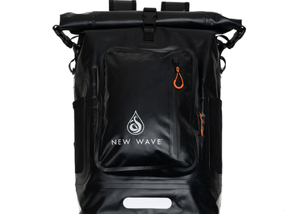 Maletín New Wave Dry Bag Plus 35L negro y verde vista frontal completa