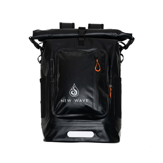 Maletín New Wave Dry Bag Plus 35L negro y verde vista frontal completa