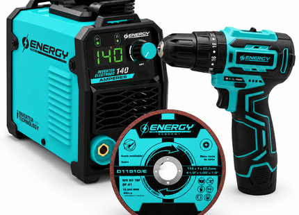 Energy Kit Soldadora Taladro y Discos, I140/1/120 + DDIB10/12 C1 + D11512/E