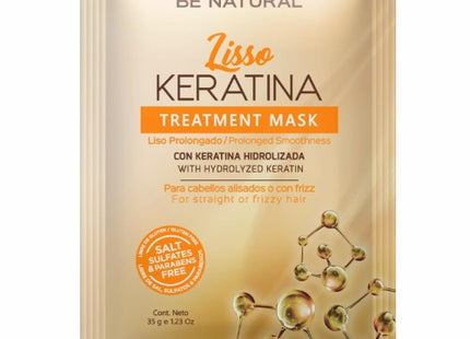 Mascarilla Liso con Keratina Sachet 35g Placent Life | Para alisar y controlar el frizz del cabello rebelde