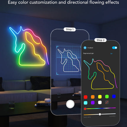 Luces Govee H61D4 Neon Rope Light 2S | 4 Metros | RGBIC | Wi-Fi + Bluetooth | Flexible | Negro