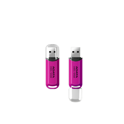 Memoria USB ADATA C906 | 64GB | USB 2.0 | Rosa | Diseño compacto con tapa