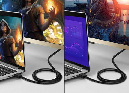 Cable HDMI UGREEN HD118 enrollado mostrando flexibilidad y longitud