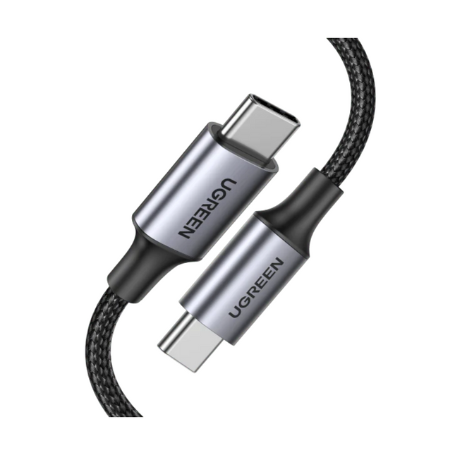 Cable USB-C UGREEN US316 trenzado negro de 1 metro con conectores metálicos