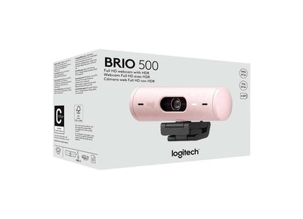 Cámara Web Logitech Brio 500 | Full HD 1080p | Rosado