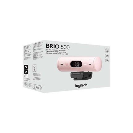 Cámara Web Logitech Brio 500 | Full HD 1080p | Rosado
