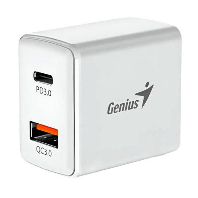 Cargador de Pared Genius RS2 PD-20AC | 20W | USB-C PD3.0 | USB-A QC3.0