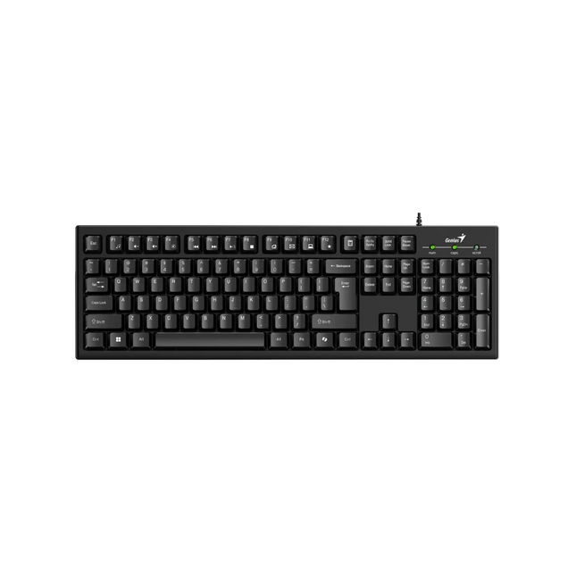 Teclado Genius Smart KB-100 negro con conexión USB vista frontal completa