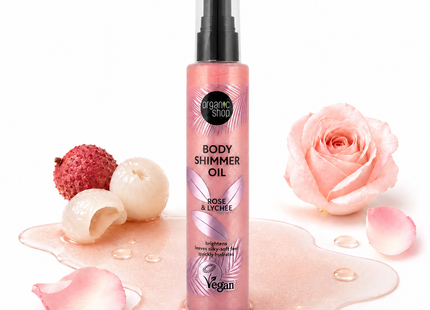 Organic Shop Aceite shimmer corporal rosa y lychee 100ml