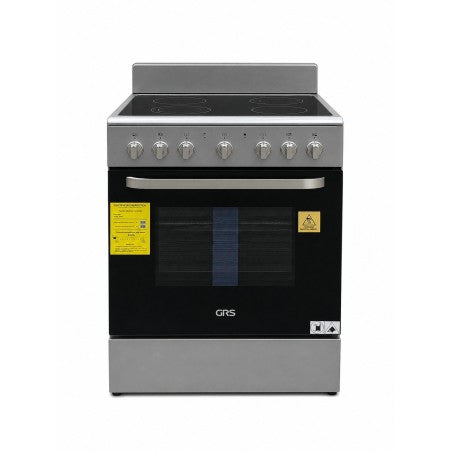 GRS 24VMS Cocina Eléctrica Vitrocerámica de 24" con 4 Discos y Horno Gris