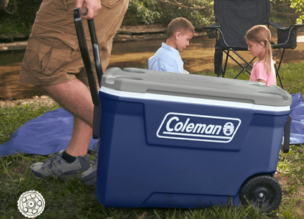 Coleman 2179153 Hielera con Ruedas 62 qt 58,7 L para 101 Latas Azul Twilight