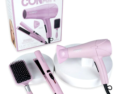Conair kit secador, plancha y cepillo Lilac, CB220PP3
