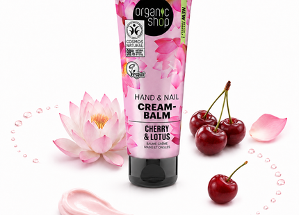 Organic Shop Crema manos y uñas cereza y flor de loto 75 ml