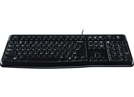 Teclado Logitech K120 | Alámbrico USB | Diseño Resistente | Inglés