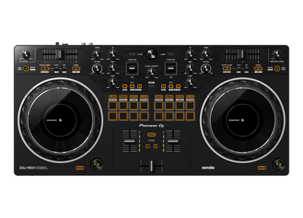 Pioneer DJ DDJ-REV1 vista en ángulo del layout tipo battle