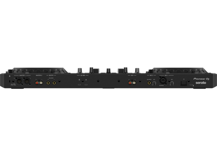 Pioneer DJ DDJ-REV5 vista de conexiones traseras: USB tipo C, salida XLR y AUX