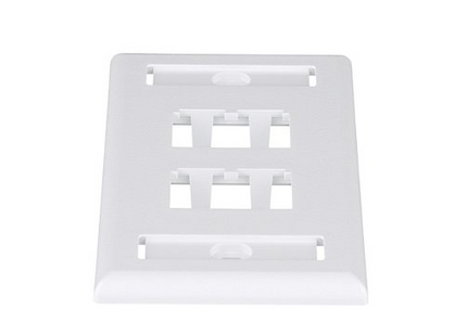 Panduit CFPL4WHY Placa Frontal Mini-Com® Clásica de 4 Puertos, 1 Gang, Vertical, Blanca
