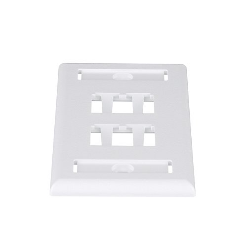 Panduit CFPL4WHY Placa Frontal Mini-Com® Clásica de 4 Puertos, 1 Gang, Vertical, Blanca