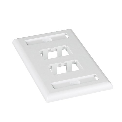 Panduit CFPL4WHY Placa Frontal Mini-Com® Clásica de 4 Puertos, 1 Gang, Vertical, Blanca