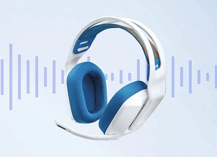 Audífonos Gaming G335 mostrando altavoces de 40mm y acabados