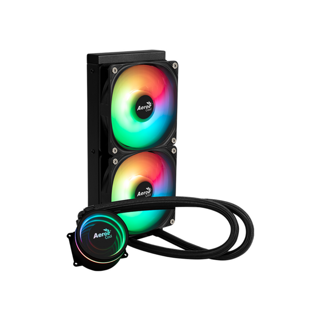 Enfriamiento Líquido RGB AeroCool Oasis L240 BK | 240mm | 2 en 1 | Iluminación RGB