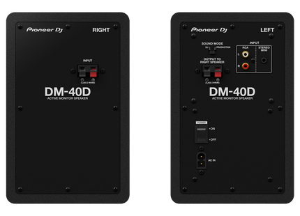 ALPHATHETA DM-40D monitor de estudio - vista de conexiones traseras