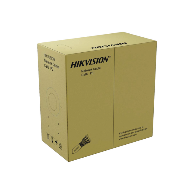 Cable UTP Cat 6 Hikvision DS-1LN6OUSPE(O-STD) | 305 mts | Exterior | 23AWG | 100% Cobre | UL