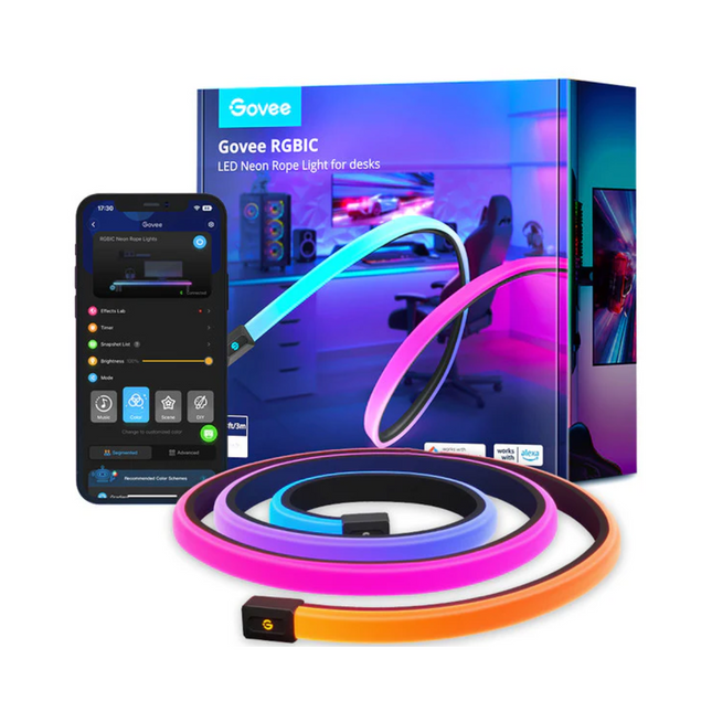 Cable de Luces Luces de cuerda neón LED RGBIC Govee para escritorios, H61C3