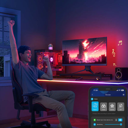 Cable de Luces Govee LED Neon Gaming Table H61C3 | RGBIC | Iluminación Dinámica | Control por App y Voz