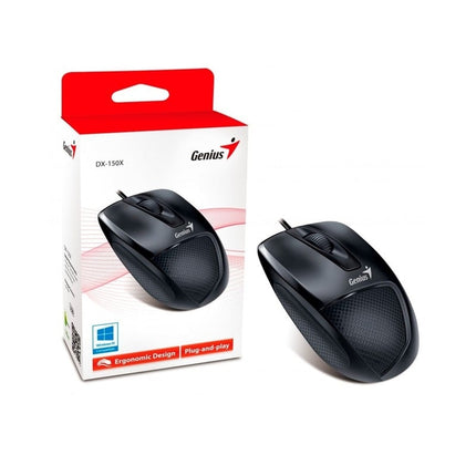 Mouse Genius DX-150X | Alámbrico USB | Sensor óptico 1200 DPI | Diseño ergonómico | Color Negro