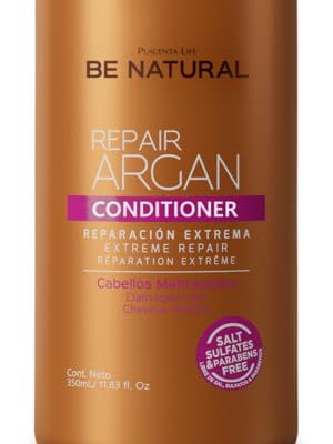 Acondicionador Reparador con Argán 350ml Placent Life | Para hidratar y restaurar el cabello seco y dañado