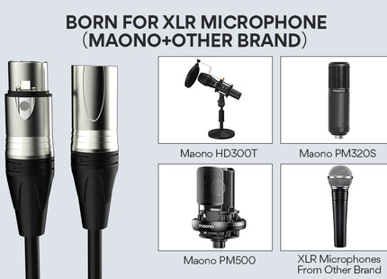 Cable Maono XLR‑180 | XLR macho a XLR hembra | 1.8 m | Profesional