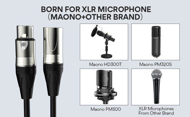 Cable Maono XLR‑180 | XLR macho a XLR hembra | 1.8 m | Profesional
