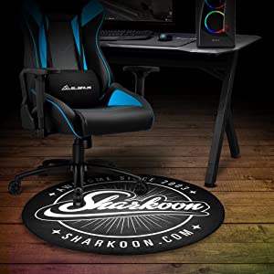 Alfombrilla Sharkoon para Silla | Protección de Suelo | Antideslizante | Redonda | 120cm | Negra