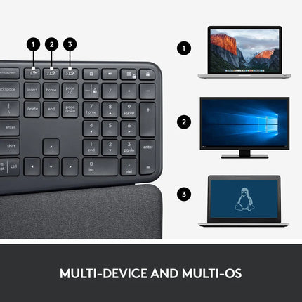 Teclado Logitech Ergo K860 for Business | Inalámbrico | Bluetooth | Inglés