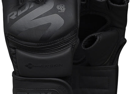 RDX Guantes de Grappling F15 Negros - vista frontal