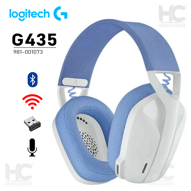 Headset Logitech Gaming G435 Lightspeed | Inalámbrico | Bluetooth | Micrófono Integrado
